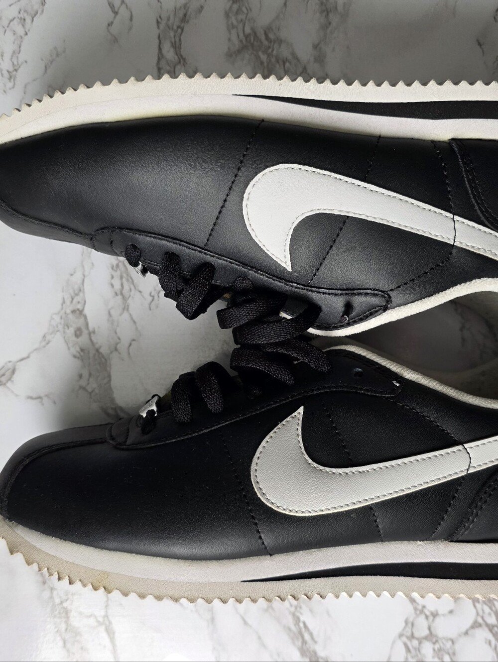 Nike Cortez basic leather black white sz 7.5 - Picture 3 of 12